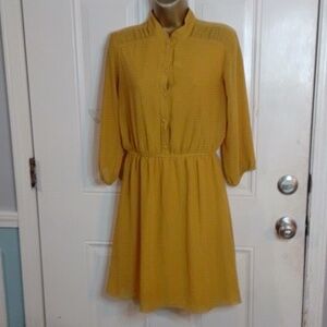 Mustard yellow long sleeve dress